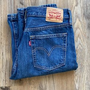 Levi's 501 Straight Leg Dark Wash Denim